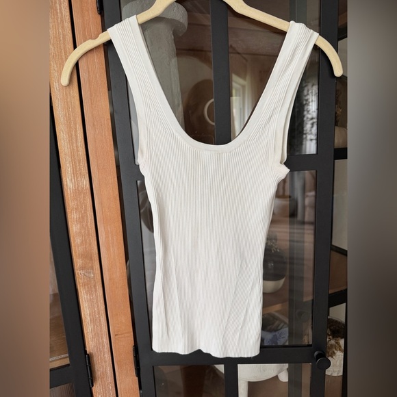 Zimmermann lovestruck ribbed knit tank top scoop neckline neutral capsule basic - Picture 3 of 10